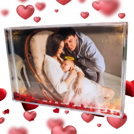 Glob Foto Personalizat cu o Poză Dreptunghiulară, Cu Inimi [1]