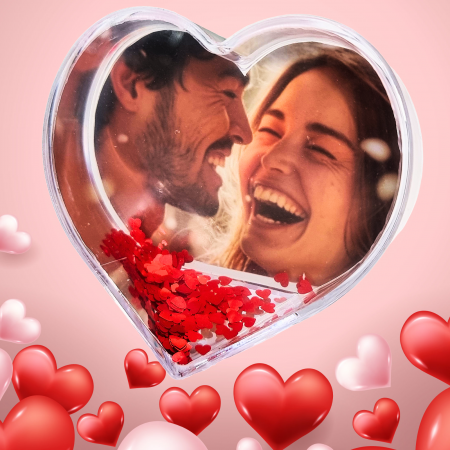 Glob Foto Personalizat Inimă, Interior cu Inimioare [1]