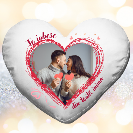 Pernă Personalizată Formă Inimă - Pernă Personalizată Formă Inimă Te Iubesc