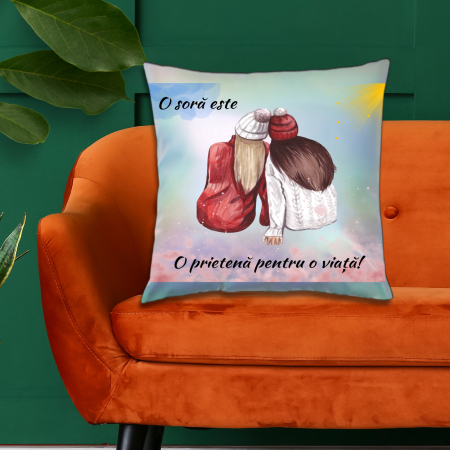 Pernă personalizată Formă Pătrată - Pernă Personalizată Holografică Soră