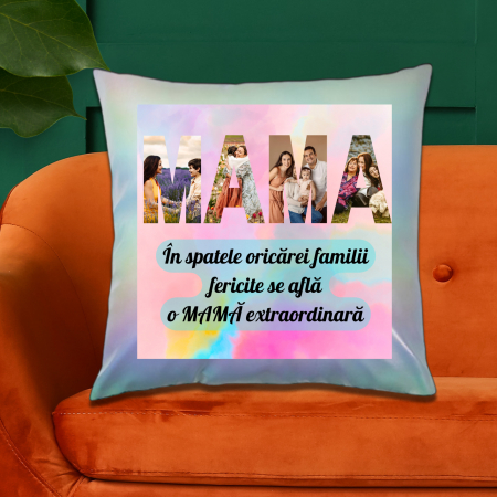 Pernă personalizată Formă Pătrată - Pernă Personalizată Holografică Mama