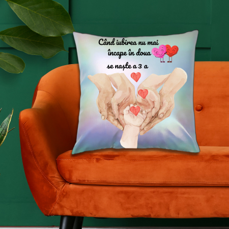 Pernă personalizată Formă Pătrată - Pernă Personalizată Holografică Momente Prețioase