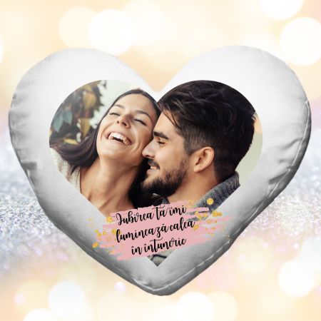 Pernă Personalizată Formă Inimă - Pernă Personalizată Declarație de Dragoste