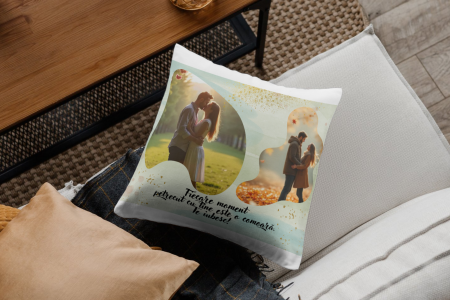 Pernă personalizată Formă Pătrată - Pernă Personalizată Momente Prețioase