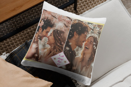 Pernă personalizată Formă Pătrată - Pernă Personalizată I Love You