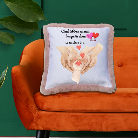 Pernă personalizată Formă Pătrată - Pernă Personalizată Pufoasă Momente Prețioase