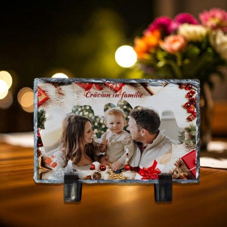 Ardezie Dreptunghiulară - Placă Ardezie Personalizată Dreptunghiulară Crăciun 1
