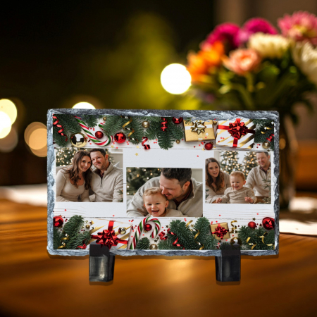 Ardezie Dreptunghiulară - Placă Ardezie Personalizată Dreptunghiulară Crăciun 2