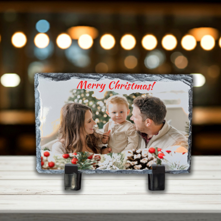 Ardezie Dreptunghiulară - Placă Ardezie Personalizată Dreptunghiulară Crăciun