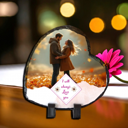 Placă Ardezie Personalizată - Placă Ardezie Personalizată Inimă Love You