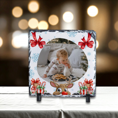 Placă Ardezie Personalizată - Placă Ardezie Personalizată Pătrată Crăciun 2
