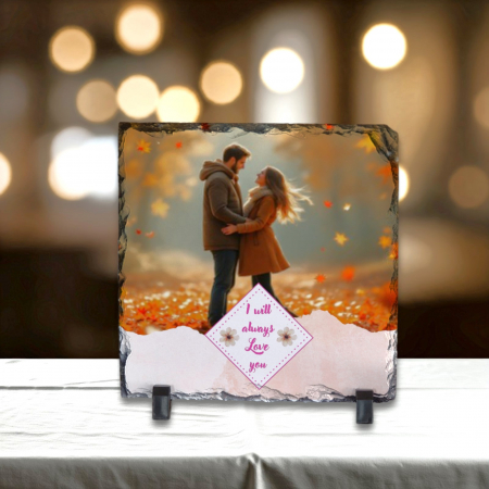 Ardezie Pătrată - Placă Ardezie Personalizată Pătrată I Love You