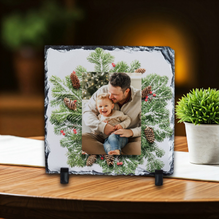 Ardezie Pătrată - Placă Ardezie Personalizată Pătrată Crăciun 3