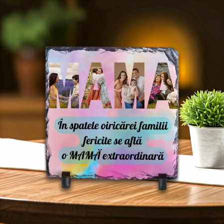 Ardezie Pătrată - Placă Ardezie Personalizată Pătrată Mama
