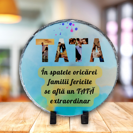 Placă Ardezie Personalizată - Placă Ardezie Personalizată Rotundă TATA