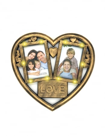 Rame Foto-Colaj✨ - Rama Foto Colaj cu Lumini HEART 2 poze