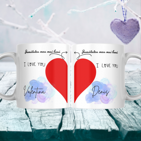 Căni Personalizate - Set 2 Căni Personalizate cu Nume și Mesaj