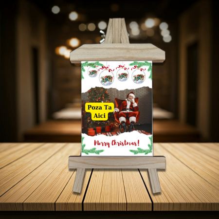 Șevalet Personalizat - Șevalet Foto Personalizat Vertical Crăciun