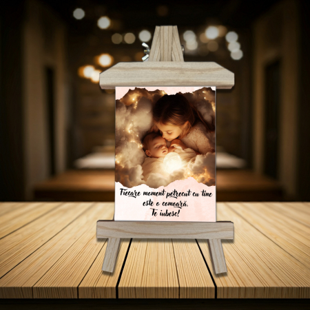 Șevalet Personalizat - Șevalet Foto Personalizat Vertical Momente Prețioase