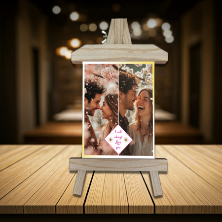 Șevalet Personalizat - Șevalet Foto Personalizat Vertical Love