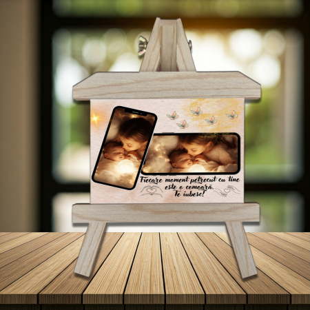 Șevalet Personalizat - Șevalet Foto Personalizat Orizontal Momente Prețioase 1