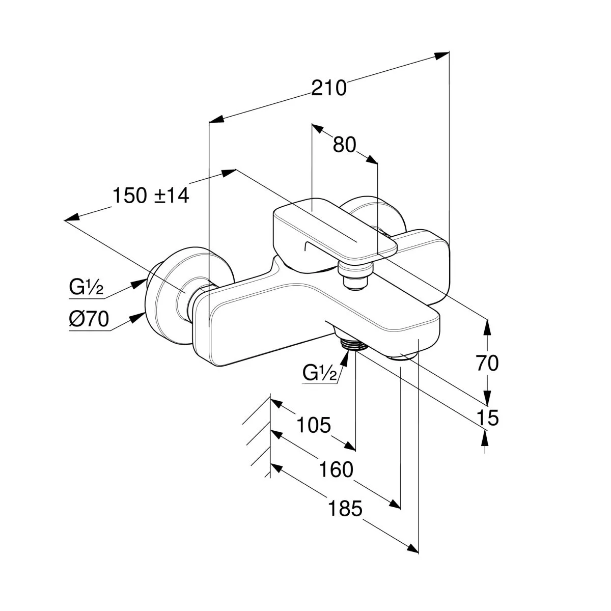 Baterie cada Kludi Renon, aparenta, crom, [2]