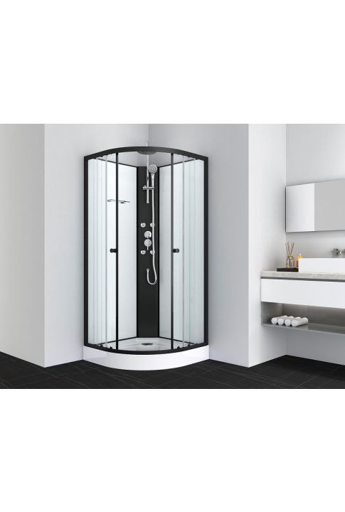 Cabina de dus completa, semirotunda, fara plafon, 90x90x232cm [2]