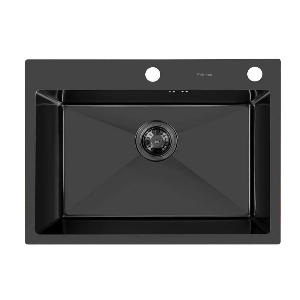 Chiuvetă 600 x 450  Nano PVD Black baterie + dozator [6]