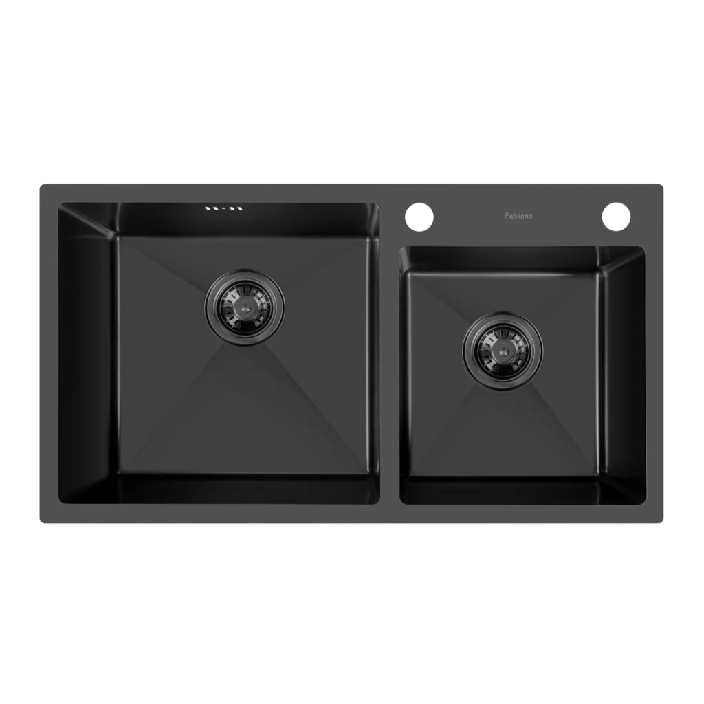 Chiuvetă 780 x 430 / 180 Nano PVD Black baterie + dozator [6]
