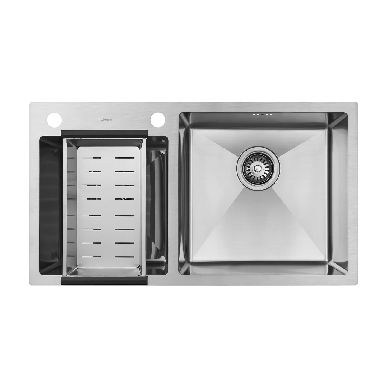 Chiuvetă 780 x 430 / 180 Satin baterie + dozator + picurător [4]