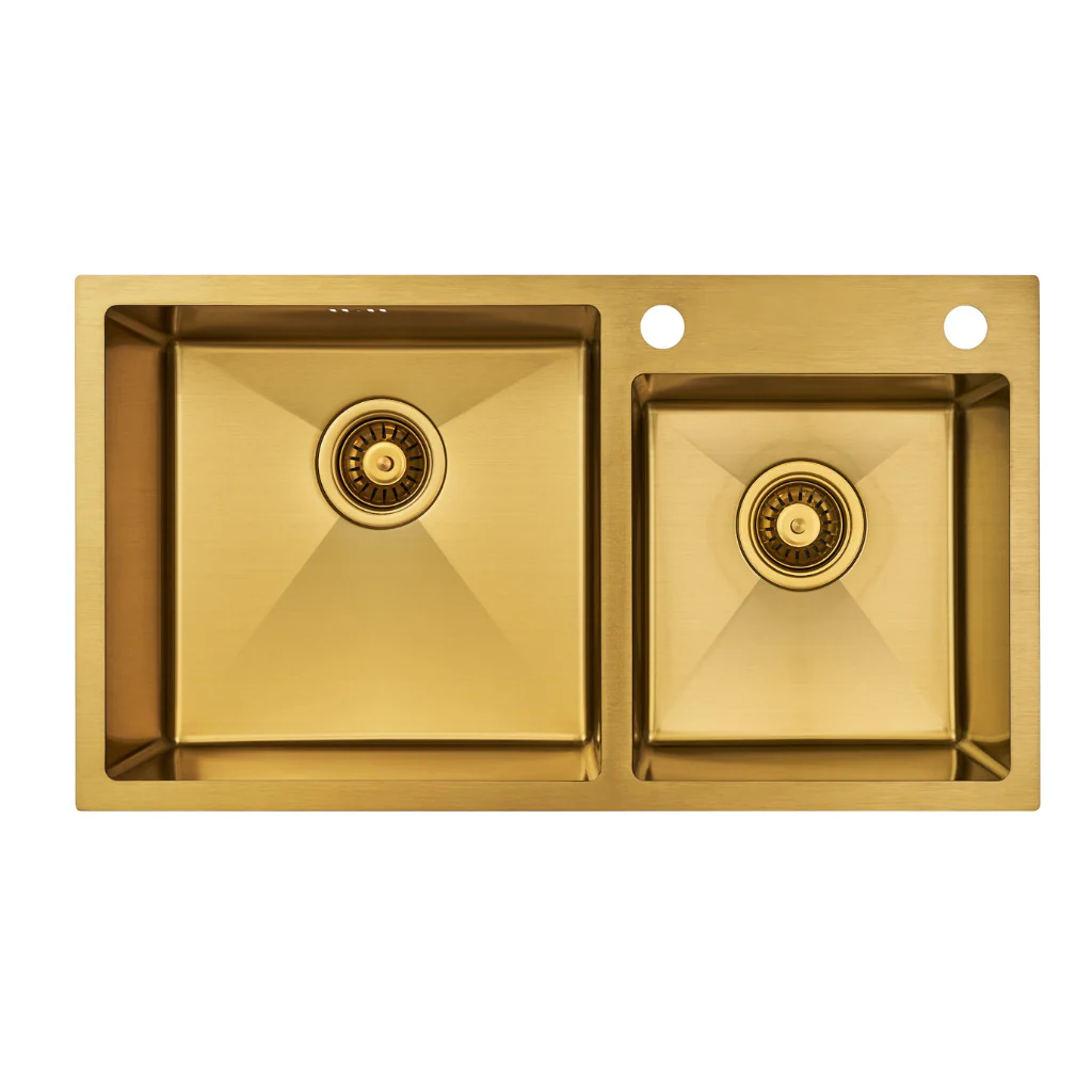 Chiuvetă 780 x 430 / 180 Nano PVD Gold baterie + dozator [3]