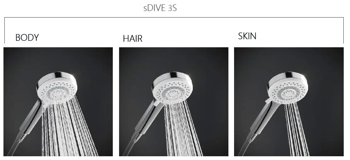 Kludi Dive - Set de duș fără baterie, diametru 20 cm, 3 jeturi, crom 6808005-00 [2]