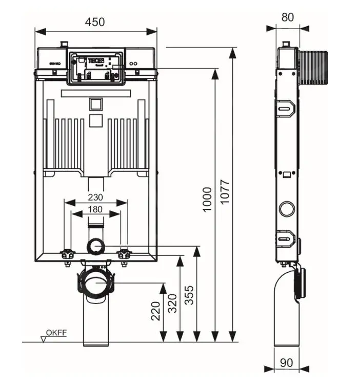 MODUL REZERVOR OCTA II 8CM TECEBOX PT WC SUSPENDAT H1075 [2]