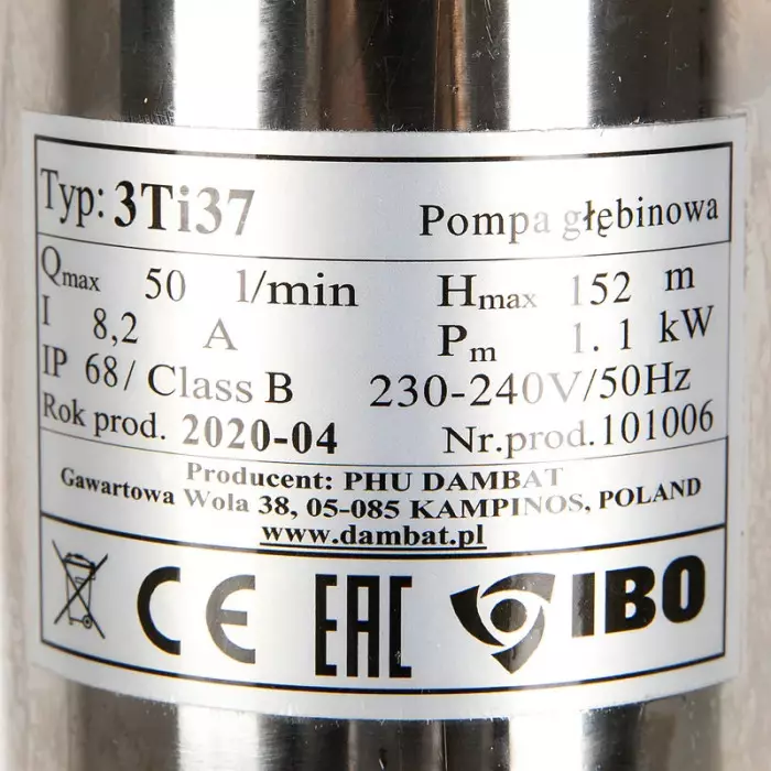POMPA SUBMERSIBILA IBO 1100W  20M CABLU 3TI37 [3]