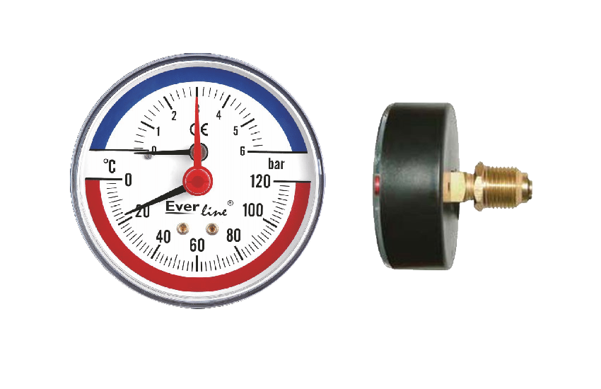 TERMOMANOMETRU 0-6 BAR 0-120 GRD AXIAL [1]