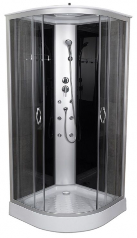 Cabine de dus si cadite - Cabina de dus completa cu hidromasaj, semirotunda