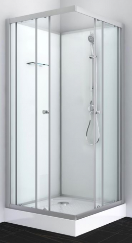 Cabine de dus si cadite - Cabina de dus completa, simpla, fara plafon, 80x80x205cm