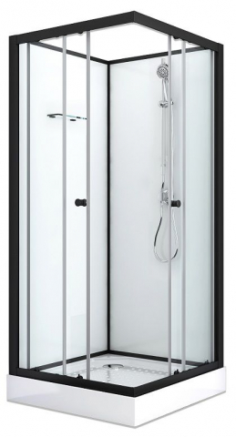 Cabine de dus si cadite - Cabina de dus completa, simpla, fara plafon, 80x80x205cm