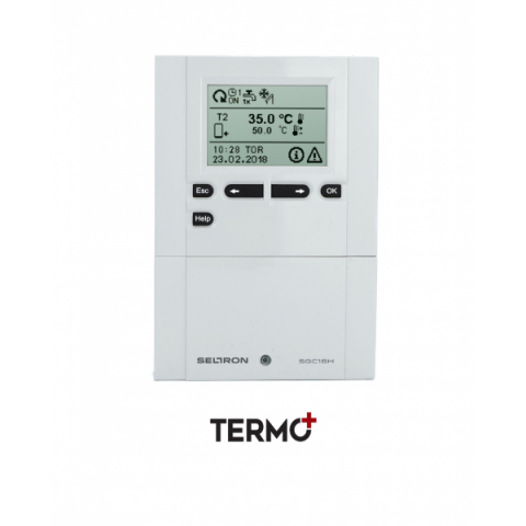 Termostate si automatizări - Controler solar SGC16H Termo+ cu 3 senzori alb