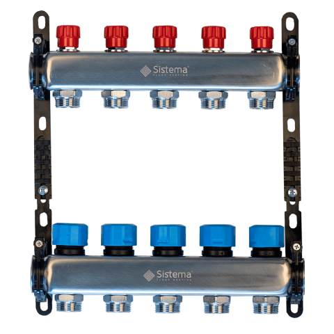 Accesorii sisteme de încălzire - Distribuitor-Colector metalic 1″x3/4″, mixt