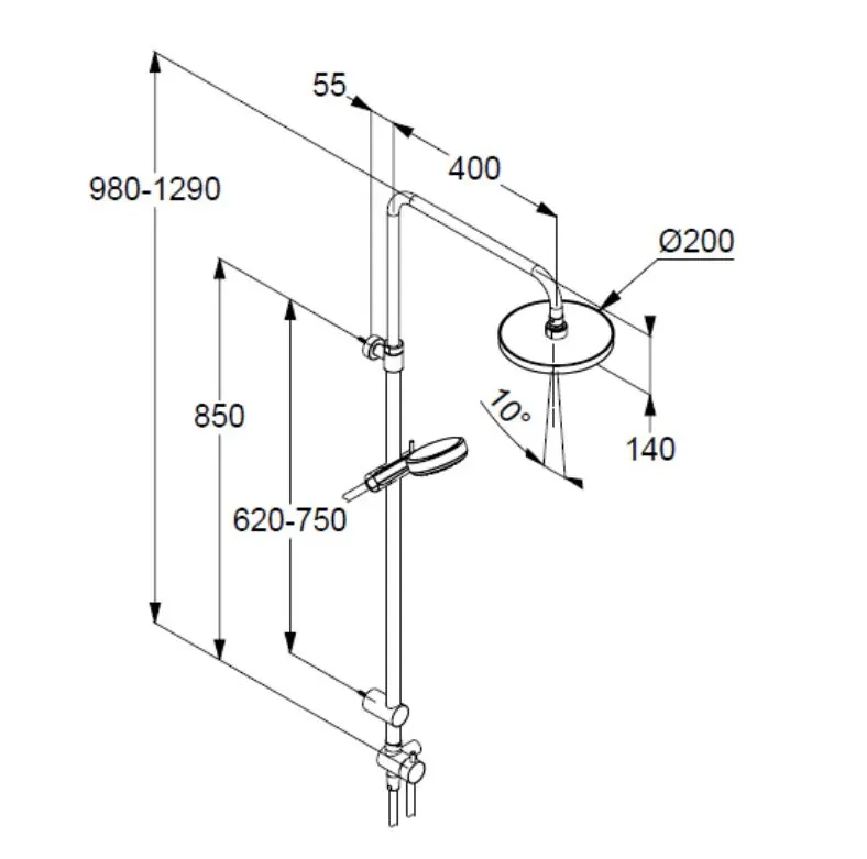 Kludi Dive - Set de duș fără baterie, diametru 20 cm, 3 jeturi, crom 6808005-00 [2]