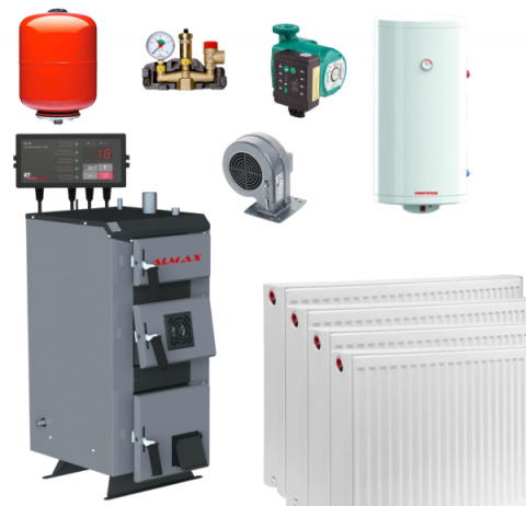 Cazane, sobe, șeminee - Pachet cu Cazan Almax Class B 20 kW