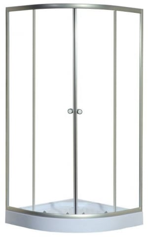 Cabine de dus si cadite - Set cabina de dus+cadita joasa, semirotunda, 80 x 80 x 192,5