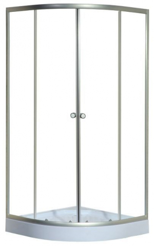 Cabine de dus si cadite - Set cabina de dus+cadita joasa, semirotunda, 90 x 90 x 192,5