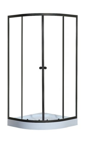 Cabine de dus si cadite - Set cabina de dus+cadita joasa, semirotunda, 90x90x192,5cm