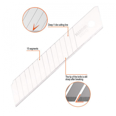 Scule si Unelte - Set de 10 lame clasice pentru cutter, Harden