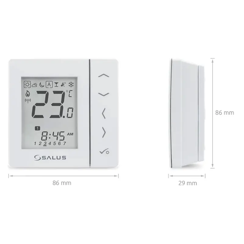 Termostat pentru incalzire in pardoseala, Salus VS20WRF, Wi-Fi, afisaj digital, programabil, 4 x AAA, alb [1]