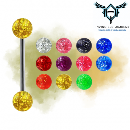 Piercinguri - Piercing Limbă/Genital/Mamelon cu Sclipici