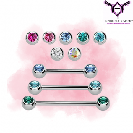 Genital Piercing - Nipple Piercing with Stones