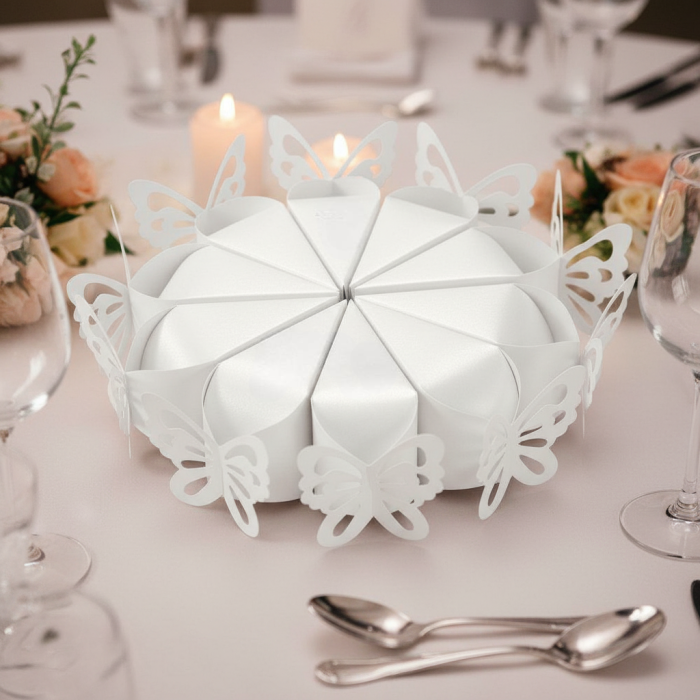 Cutii in forma de felie de tort (ALB) - set 10 buc [1]